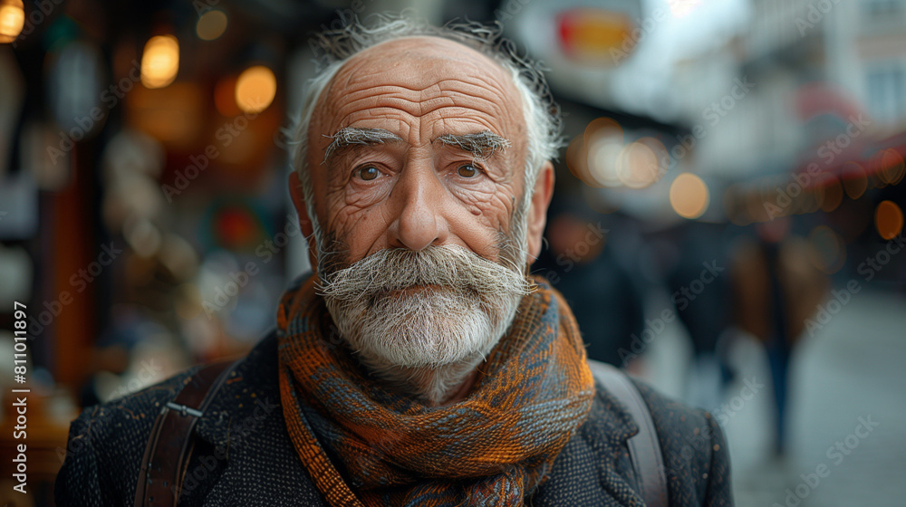 portrait of a senior man in city