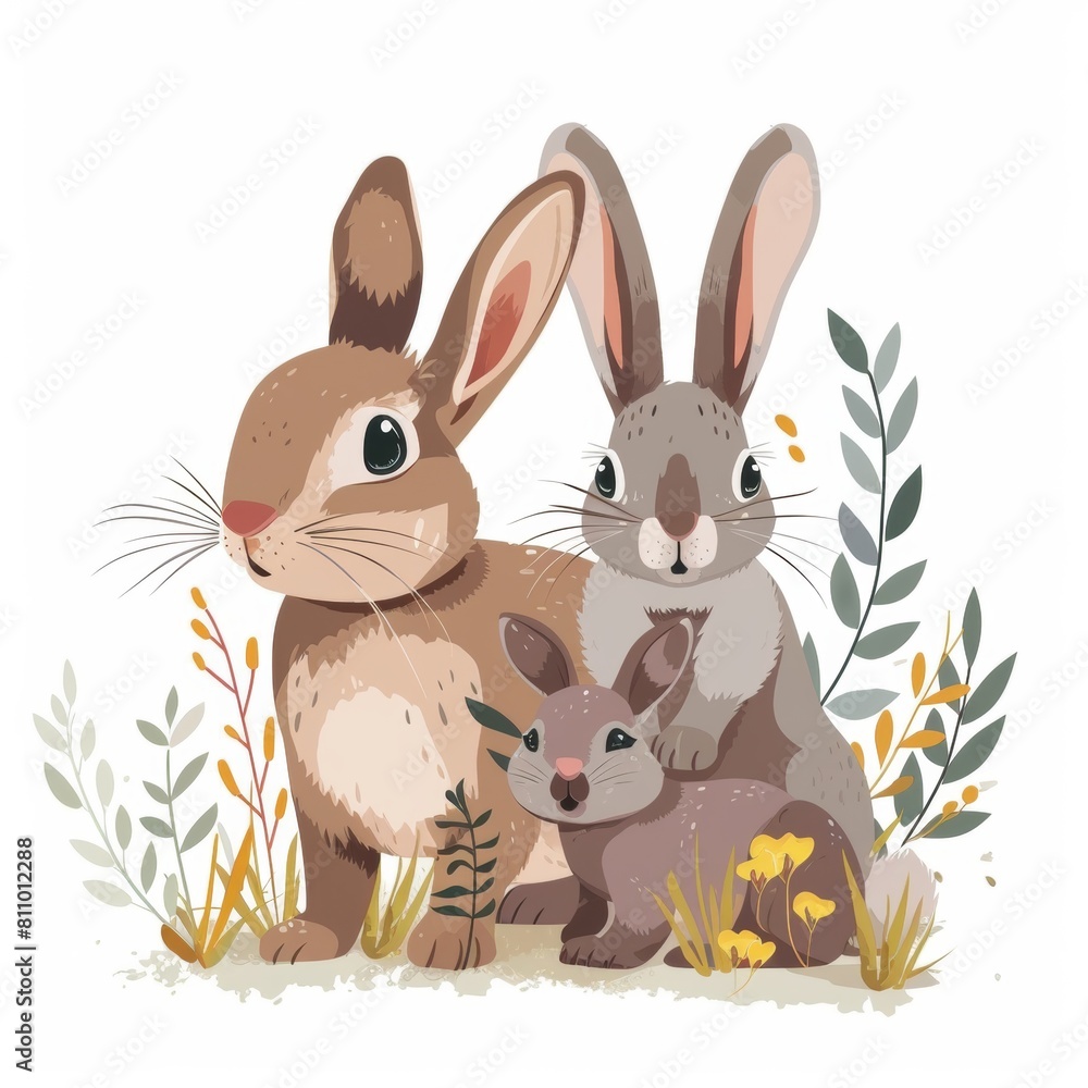 Rabbit. Flat vector illustration of cute animal. Baby nursery art. Rabbit. Flat vector illustration of cute animal. Baby nursery art.