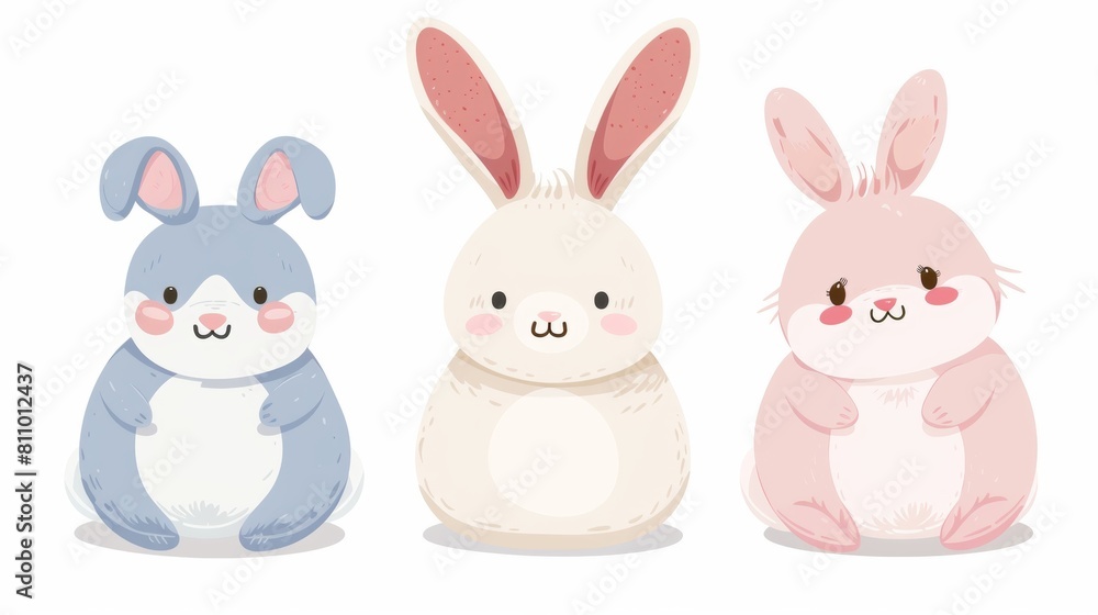 Rabbit. Flat vector illustration of cute animal. Baby nursery art. Rabbit. Flat vector illustration of cute animal. Baby nursery art.