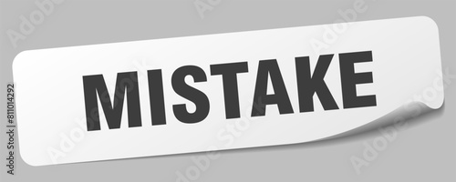 mistake sticker. mistake label