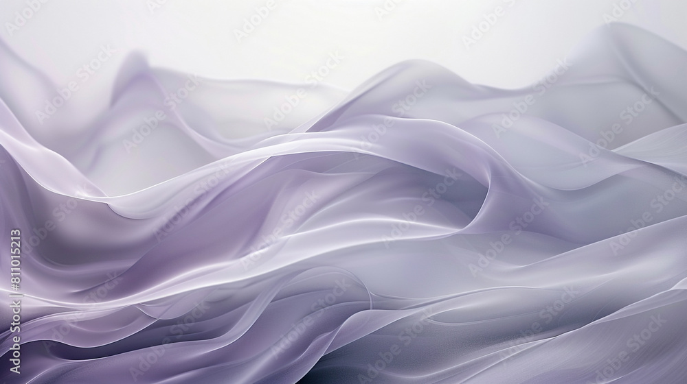 Fototapeta premium A tranquil and soothing interaction of pale gray and soft violet waves, merging in a peaceful and calming manner that suggests the quiet beauty of dusk.