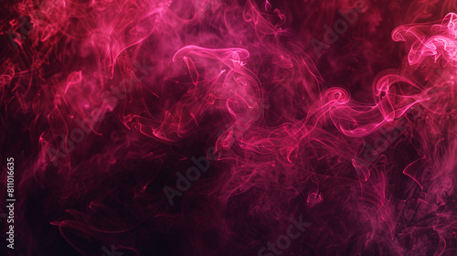 Smoke billowing in rich burgundy, subtly enhanced with a neon magenta texture that adds a touch of glamour. photo