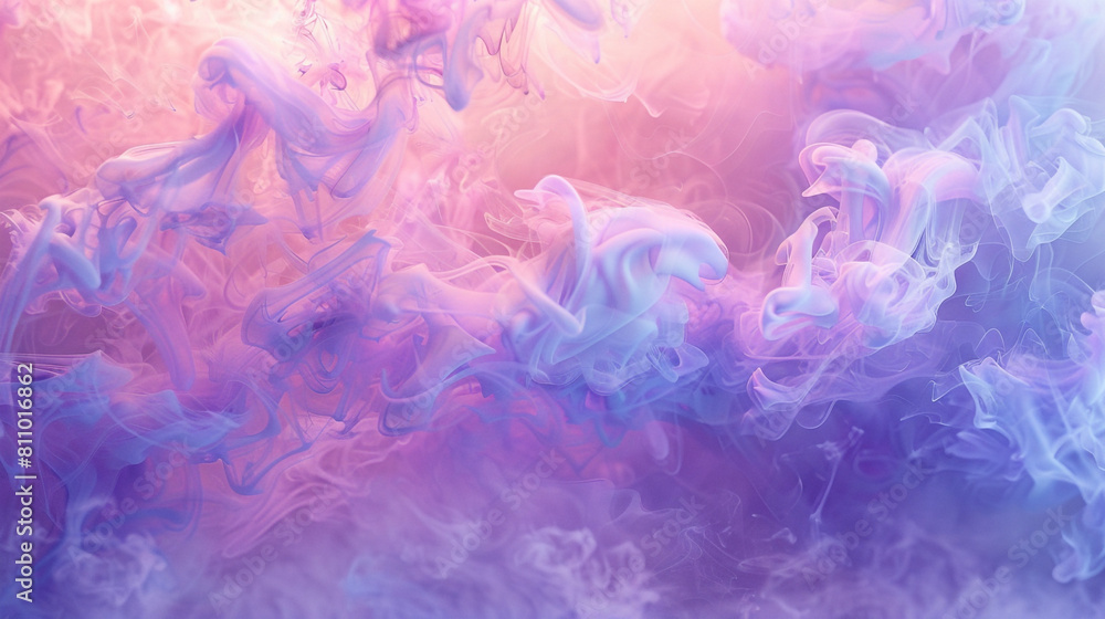 Smoke wafting across a canvas in a symphony of pastels, gently illuminated by a neon lavender texture that adds depth and interest.