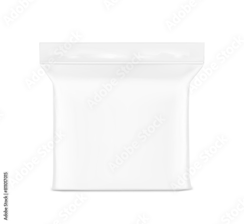 Clear zipper locking bag mockup for food. Vector illustration isolated on white background. Ready for your design. EPS10.	