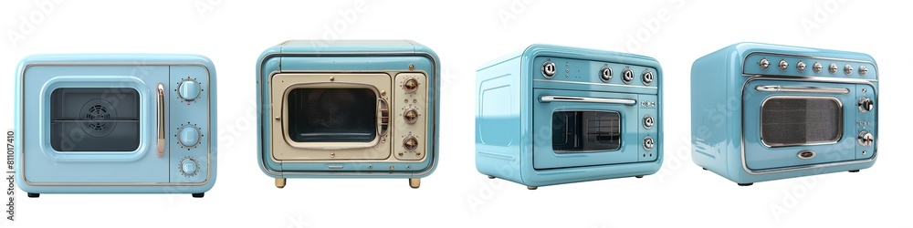 Set of Sly color Microwave Isolated on transparent background png Set of Sly color Microwave Isolated on transparent background png