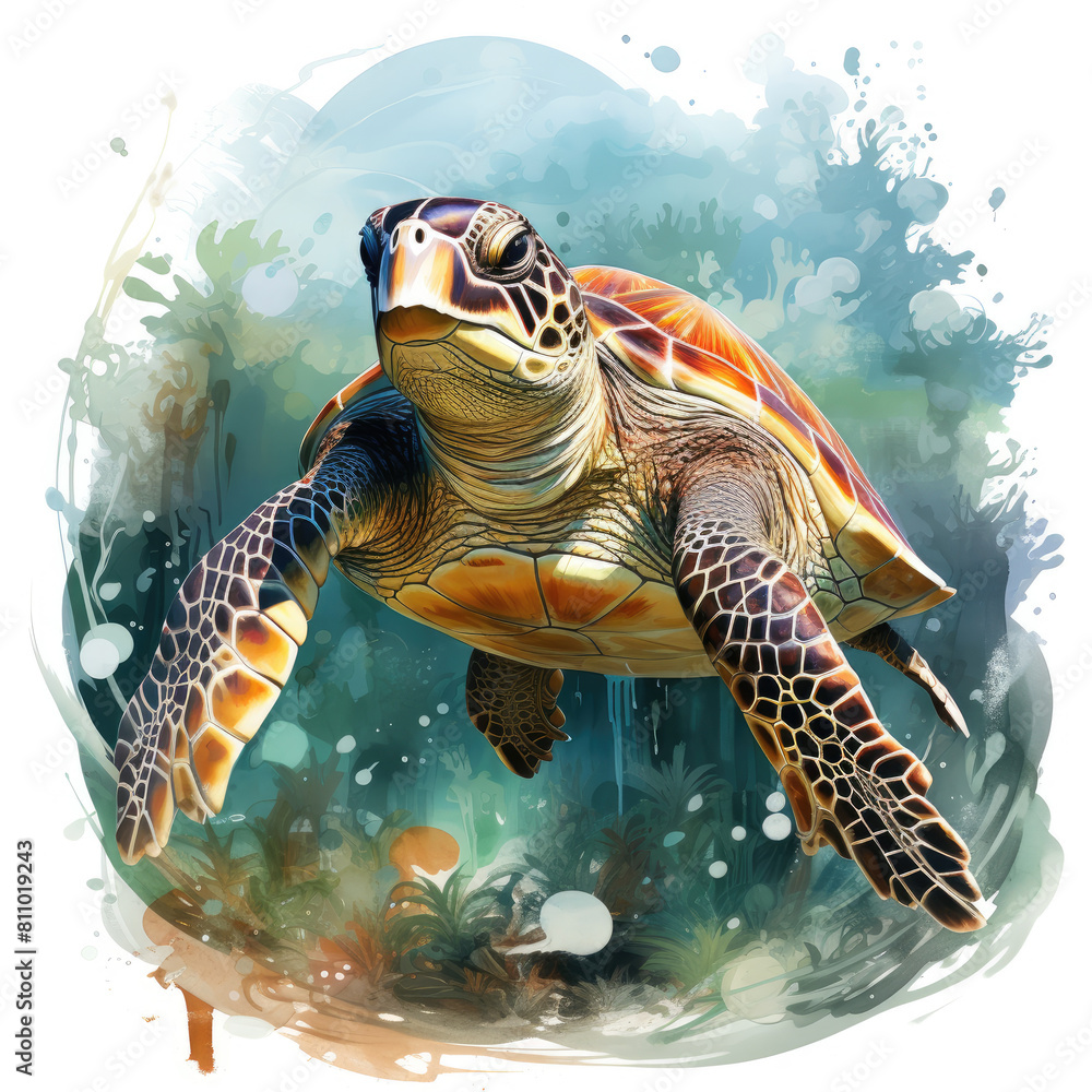 watercolor turtle Retro Summer clipart watercolor turtle Retro Summer clipart