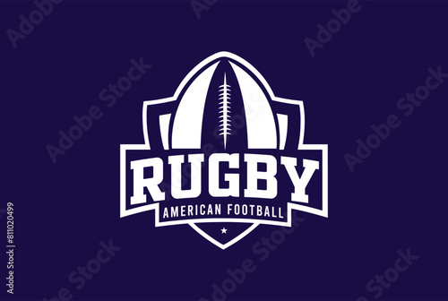 American Football badge logo vector - Rugby logo