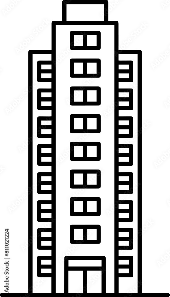 Building black line style vector illustration Building black line style vector illustration