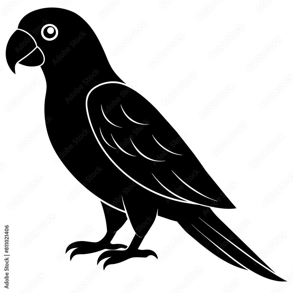 Fototapeta premium Simple parrot silhouette vector illustration.