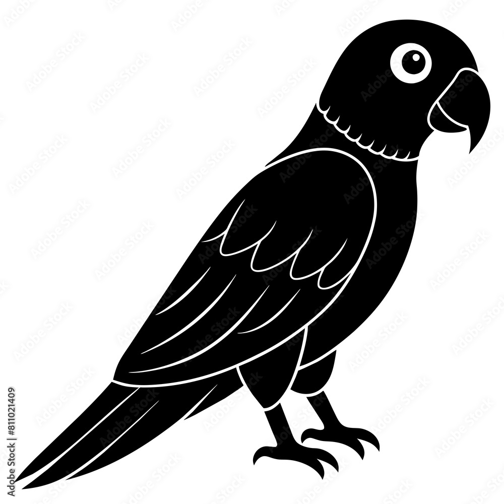 Fototapeta premium Simple parrot silhouette vector illustration.