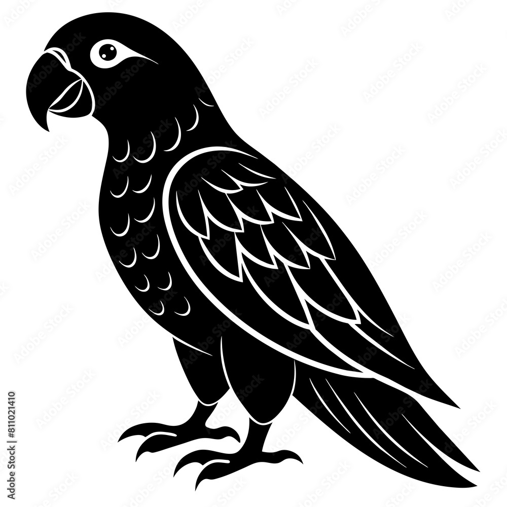 Fototapeta premium Simple parrot silhouette vector illustration.