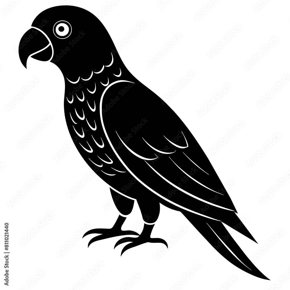 Fototapeta premium Simple parrot silhouette vector illustration.