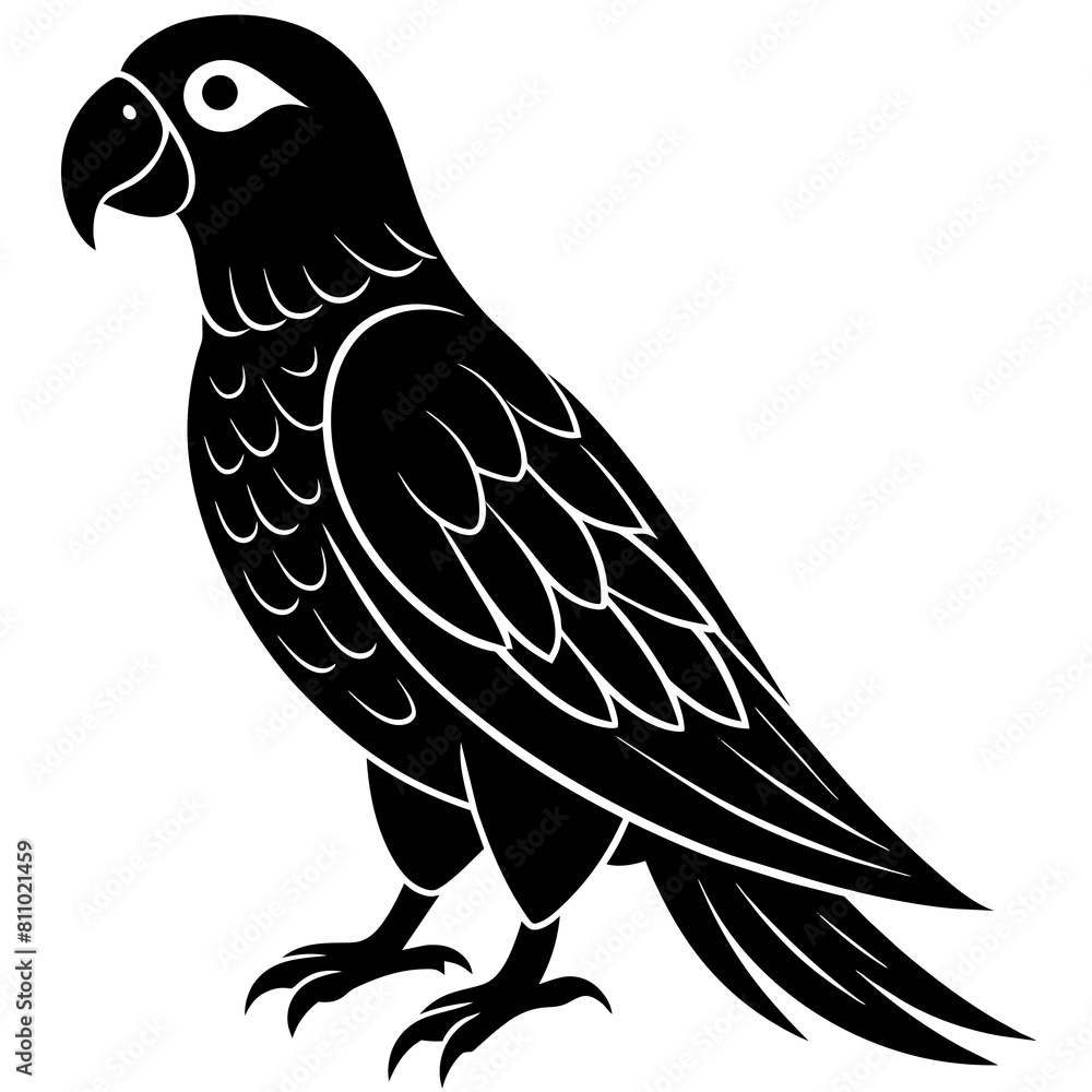 Obraz premium Simple parrot silhouette vector illustration.