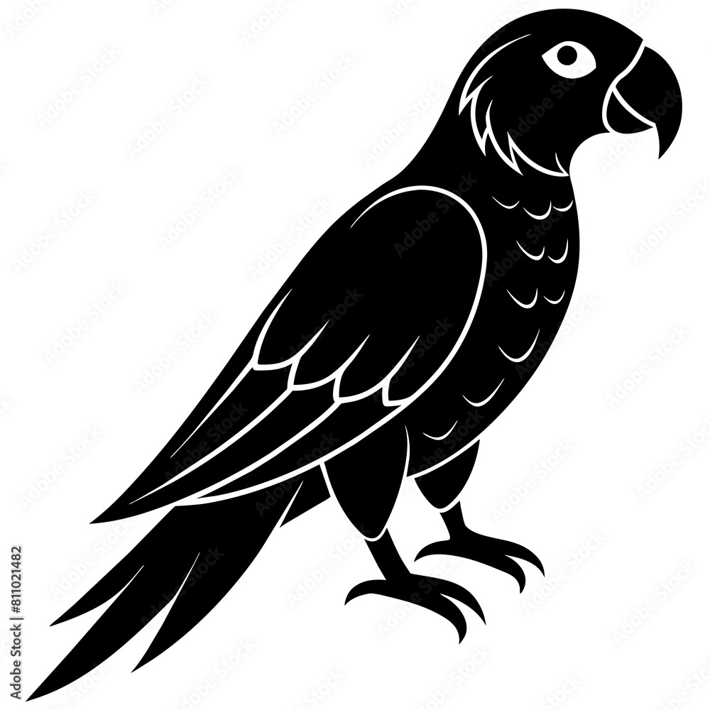 Simple parrot silhouette vector illustration.
Simple parrot silhouette vector illustration.
