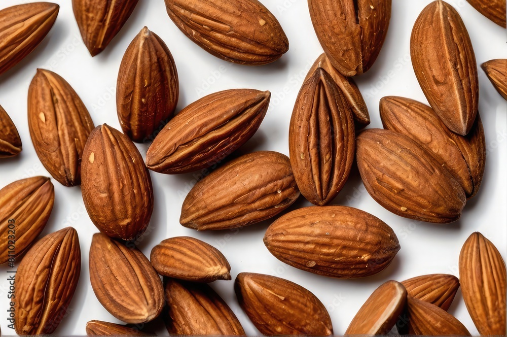 almonds on white background almonds on white background