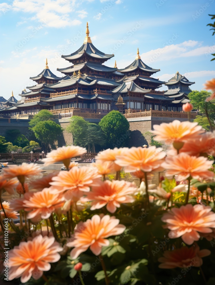 chinese temple in autumn chinese temple in autumn