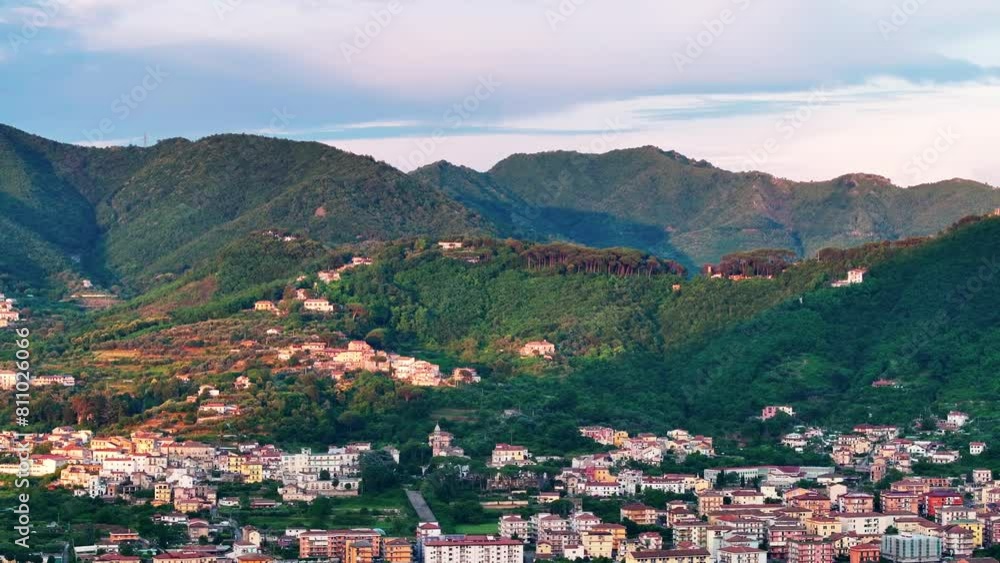 Panoramic view of Salerno, Italy, The Amalfitana is an Italian coastal road in the province of Salerno , Beautiful view, Particolare di Salerno all'alba, Colorful And Charming Historical Architecture Panoramic view of Salerno, Italy, The Amalfitana is an Italian coastal road in the province of Salerno , Beautiful view, Particolare di Salerno all'alba, Colorful And Charming Historical Architecture