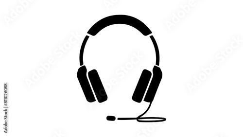 headphones isolated on white background, headset shape icon vector illustration
