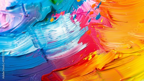Abstract Rainbow Brushstroke Background with Blurriness