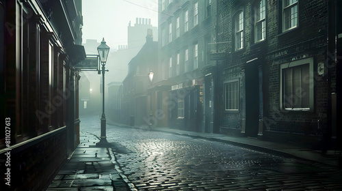 Old London in the fog photo