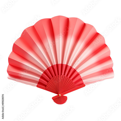 illustration of Paper fan isolated on, Isolated on transparent PNG background, Generative ai