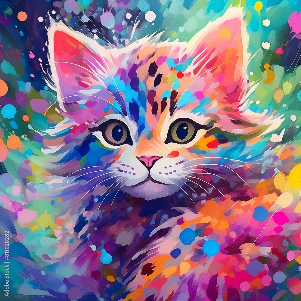 cat in paint