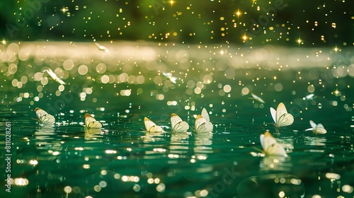 white butterflying on the lake