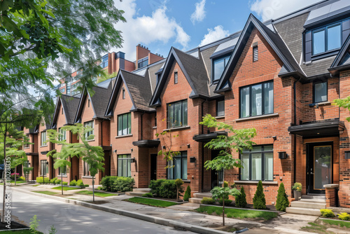 Residential Area, Townhouses, Generative AI