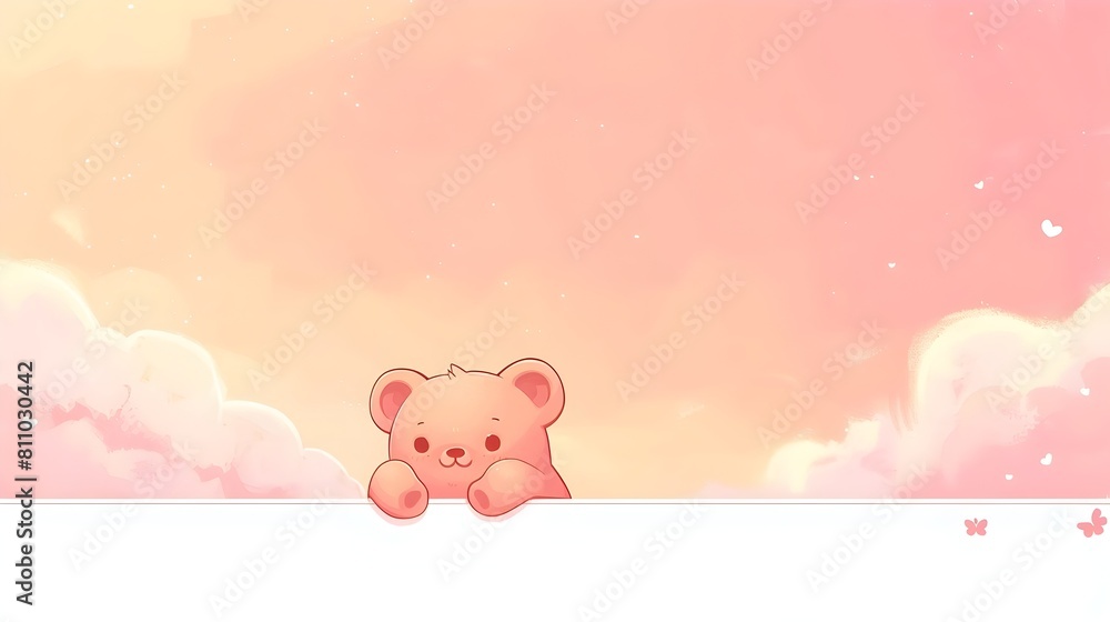 Cute Plush Bear in Pastel Clouds Soft and Cuddly Dream of Childhood Joy and Imagination Cute Plush Bear in Pastel Clouds Soft and Cuddly Dream of Childhood Joy and Imagination