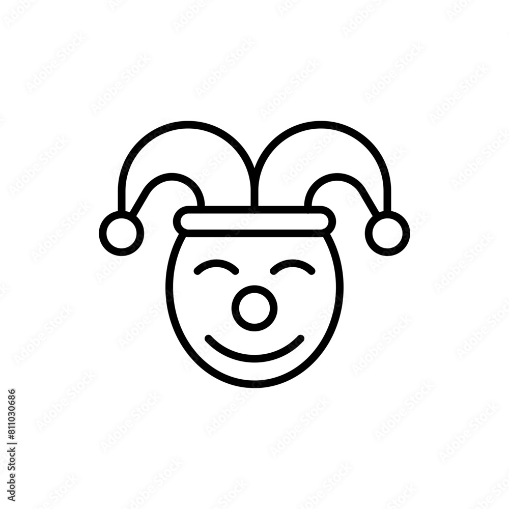 Obraz premium Clown face outline icons, minimalist vector illustration ,simple transparent graphic element .Isolated on white background