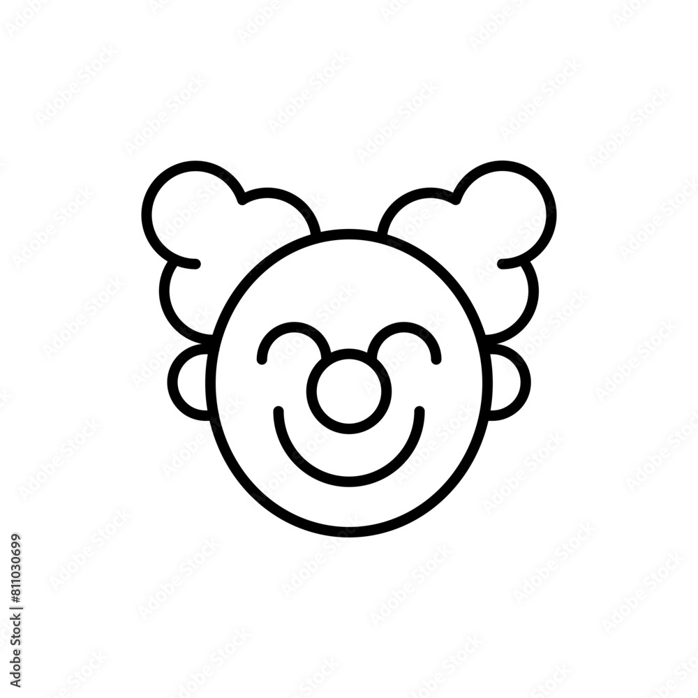 Clown face outline icons, minimalist vector illustration ,simple transparent graphic element .Isolated on white background Clown face outline icons, minimalist vector illustration ,simple transparent graphic element .Isolated on white background