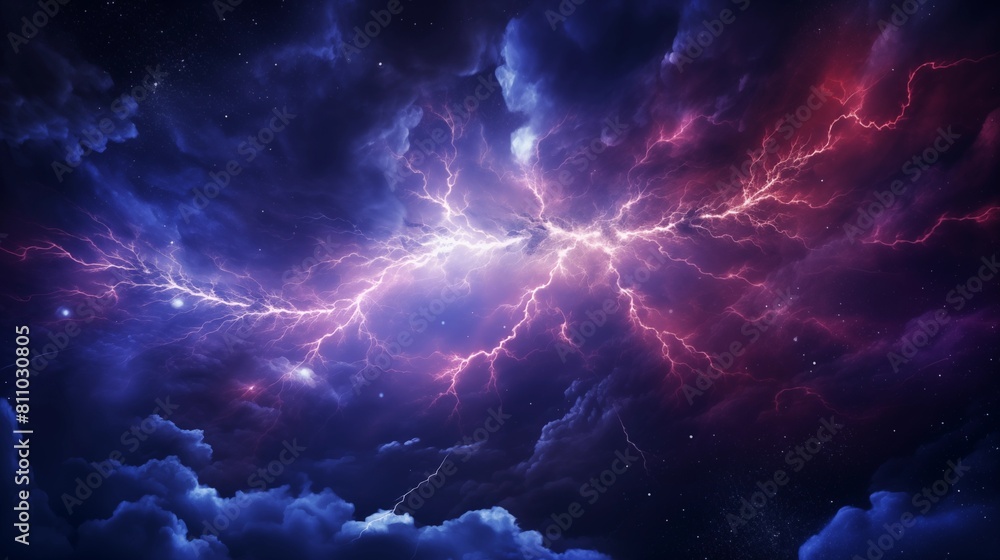 Majestic Lightning Storm Illuminates the Night Sky with Radiant Energy Majestic Lightning Storm Illuminates the Night Sky with Radiant Energy