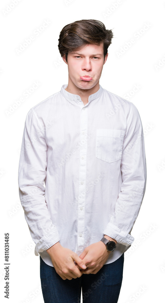 Young handsome business man over isolated background depressed and worry for distress, crying angry and afraid. Sad expression. Young handsome business man over isolated background depressed and worry for distress, crying angry and afraid. Sad expression.
