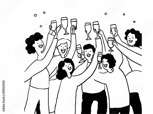 illustration of a friends drinking wisky