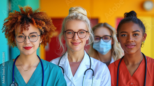 healthcare professionals doctor and nurse taking care of patients photo