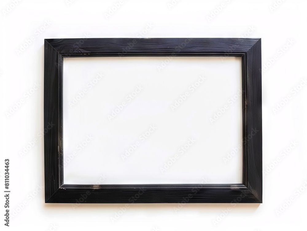 Black wooden frame on white background. Black wooden frame on white background.