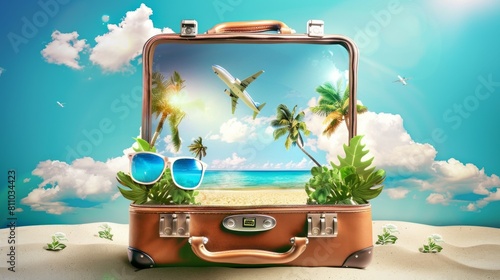 Travel Suitcase Unveiling Island Paradise