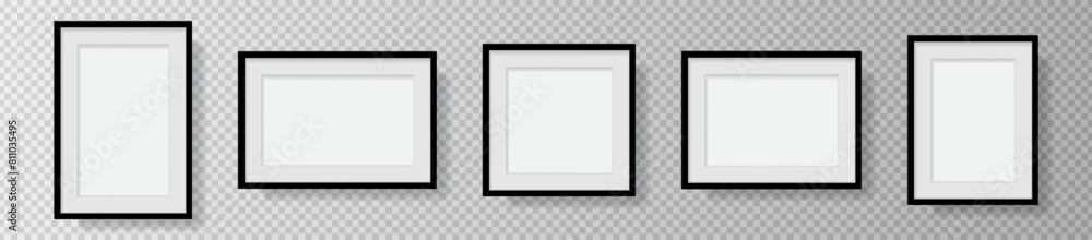 Photo Realistic White Blank Picture Frame, hanging on a Wall from the ...