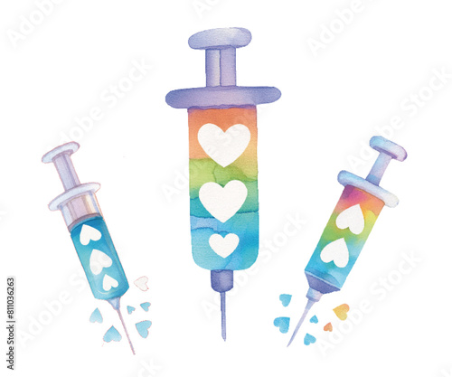 Syringes for fertility treatments vector