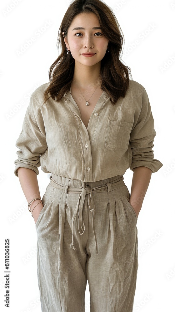 30 year old korean woman standing, simple style 30 year old korean woman standing, simple style