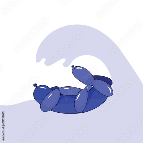Balloon Dog Vector Illustration Swimming Dog