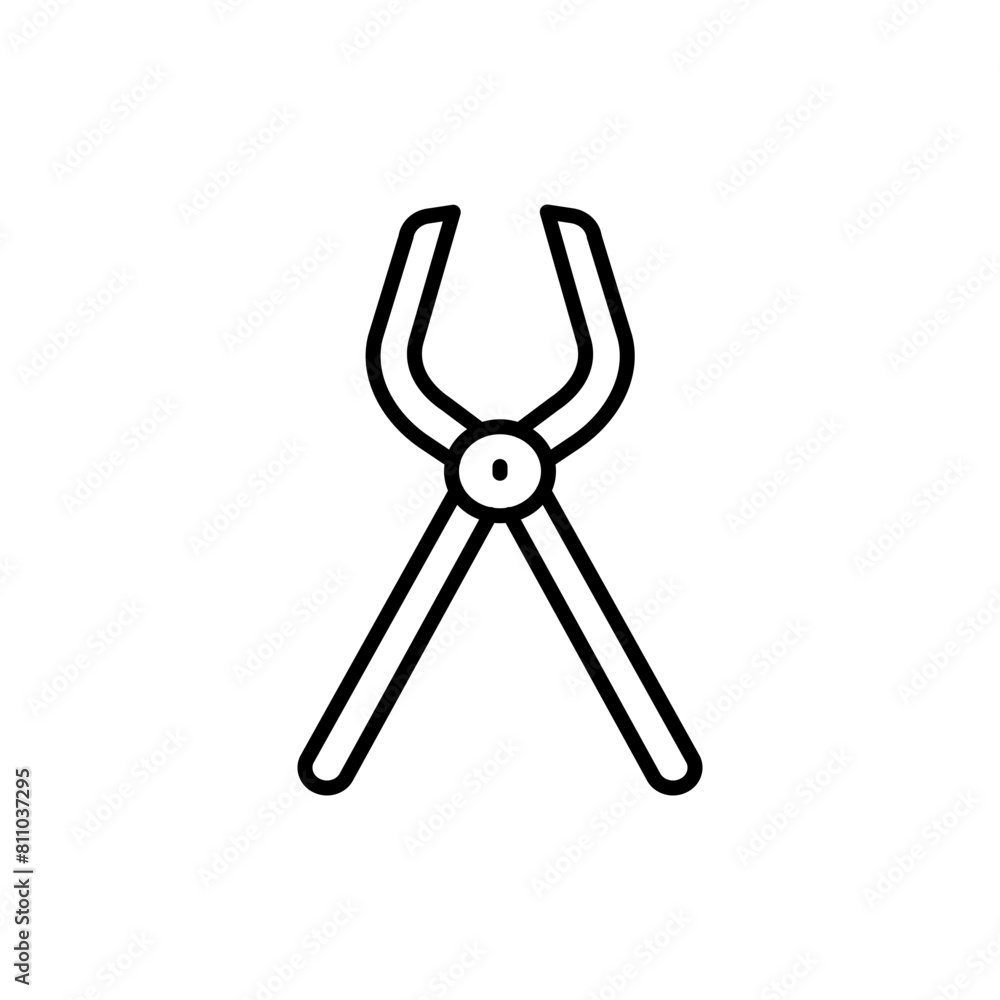 Blacksmith pliers outline icons, minimalist vector illustration ,simple transparent graphic element .Isolated on white background Blacksmith pliers outline icons, minimalist vector illustration ,simple transparent graphic element .Isolated on white background