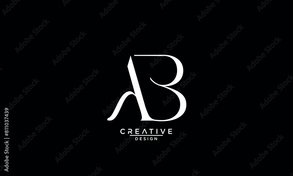 AB, BA, A, B, Abstract Letters Logo Monogram AB, BA, A, B, Abstract Letters Logo Monogram