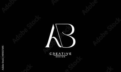 AB, BA, A, B, Abstract Letters Logo Monogram