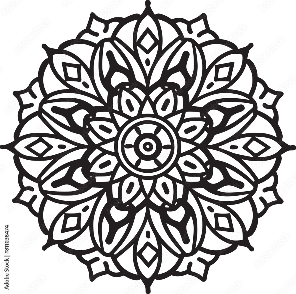 Mandala black and white vector Mandala black and white vector