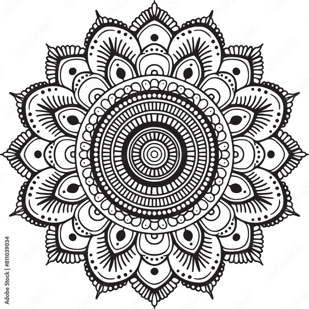 Mandala black and white vector Mandala black and white vector