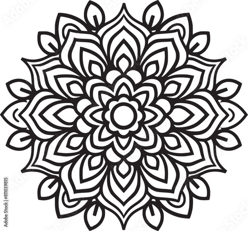 Mandala black and white vector