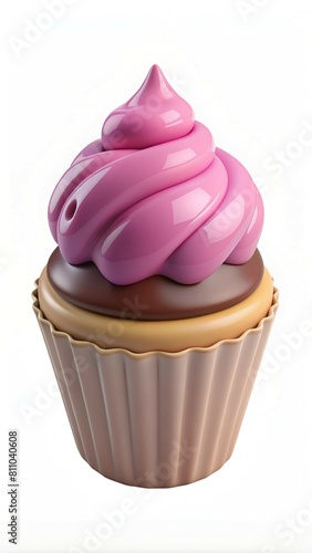 cupcake with pink icing and sprinkles