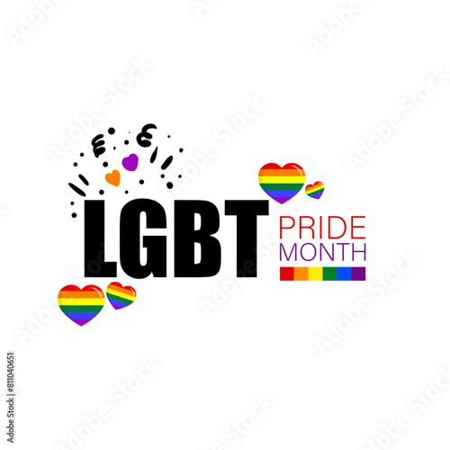 Vector illustration of Happy Pride Month social media feed template