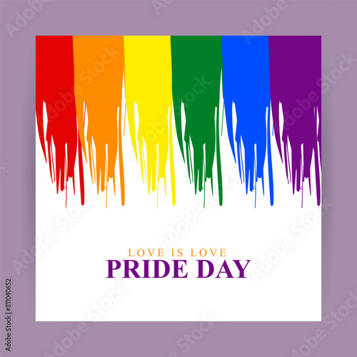 Vector illustration of Happy Pride Month social media feed template
